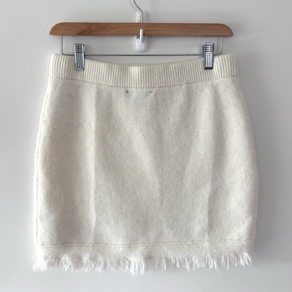 LULUS Knit Fringe Skirt with Metallic Details in Medium - Picture 3 of 7